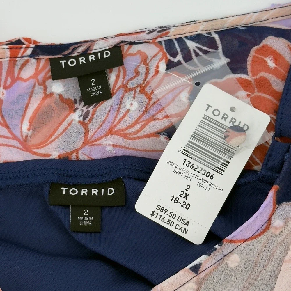 Torrid Floral Clip Dot Midi Dress 2X NWT - Picture 10 of 12
